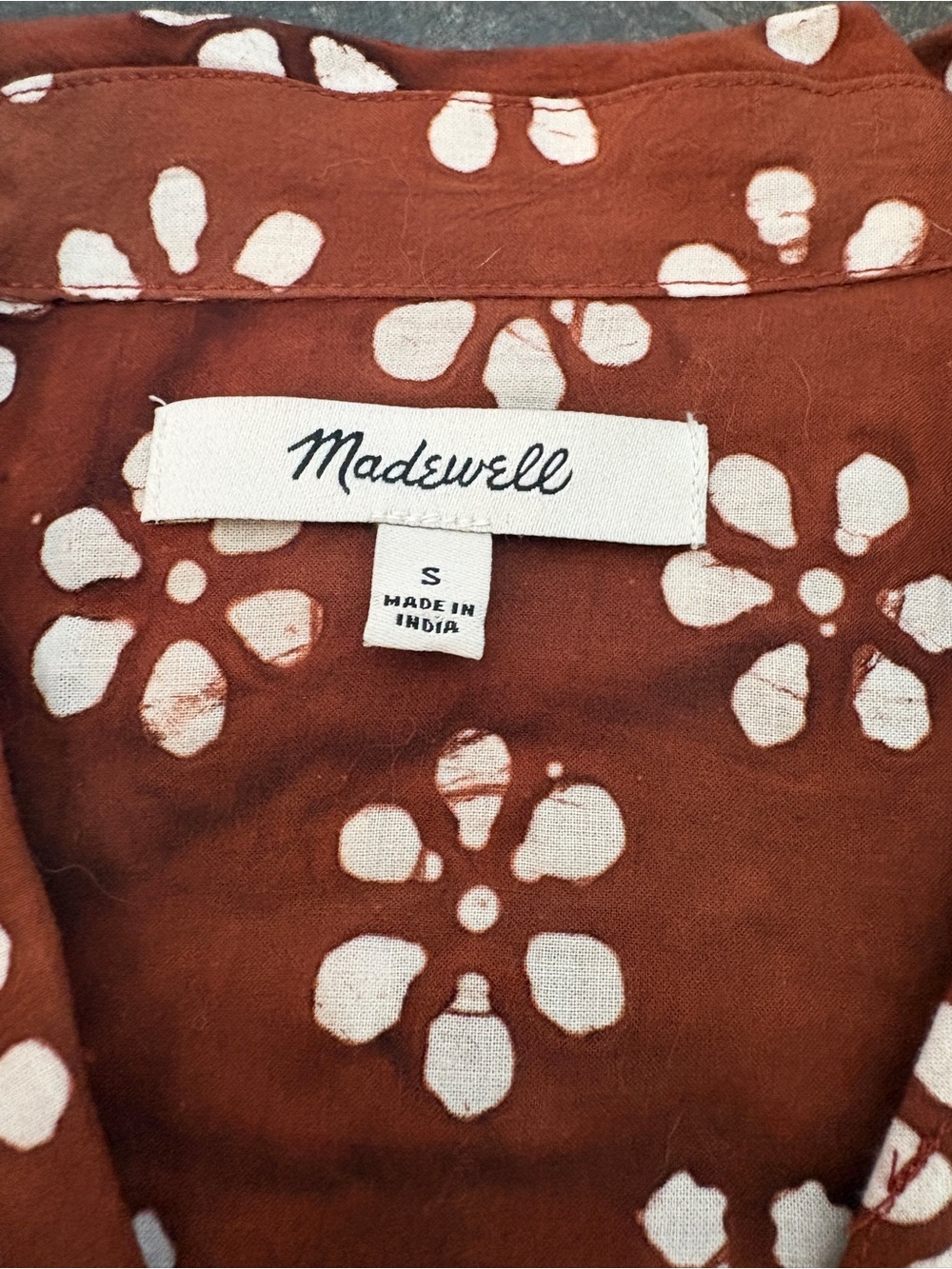 Madwell Floral Button-Up Short Sleeve Top - Brown - Picture 6 of 7